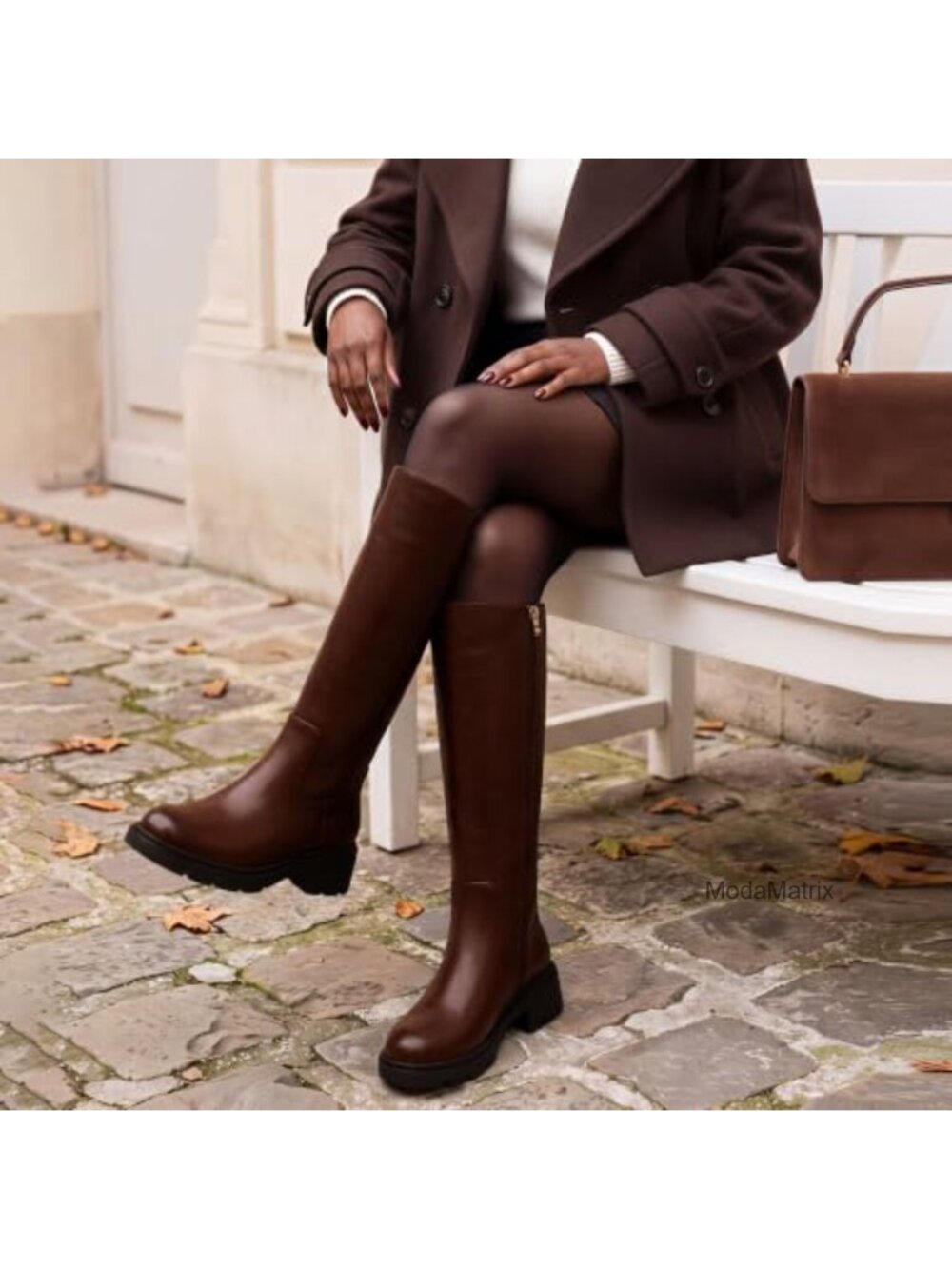Knee High Boots Chunky Block Heel Riding Tall Faux Leather - Picture 2 of 6
